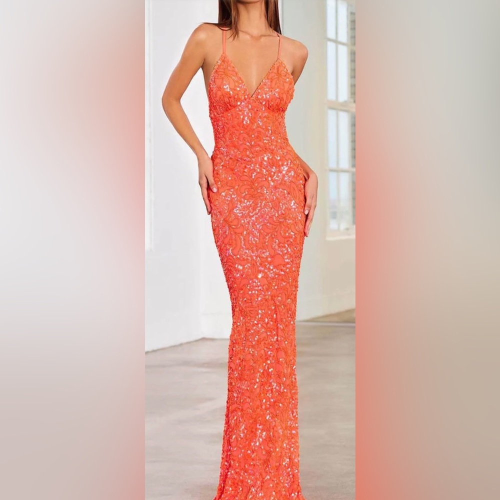Size 0 Tangerine Scala Gown. Only Worn Once And I… - image 4